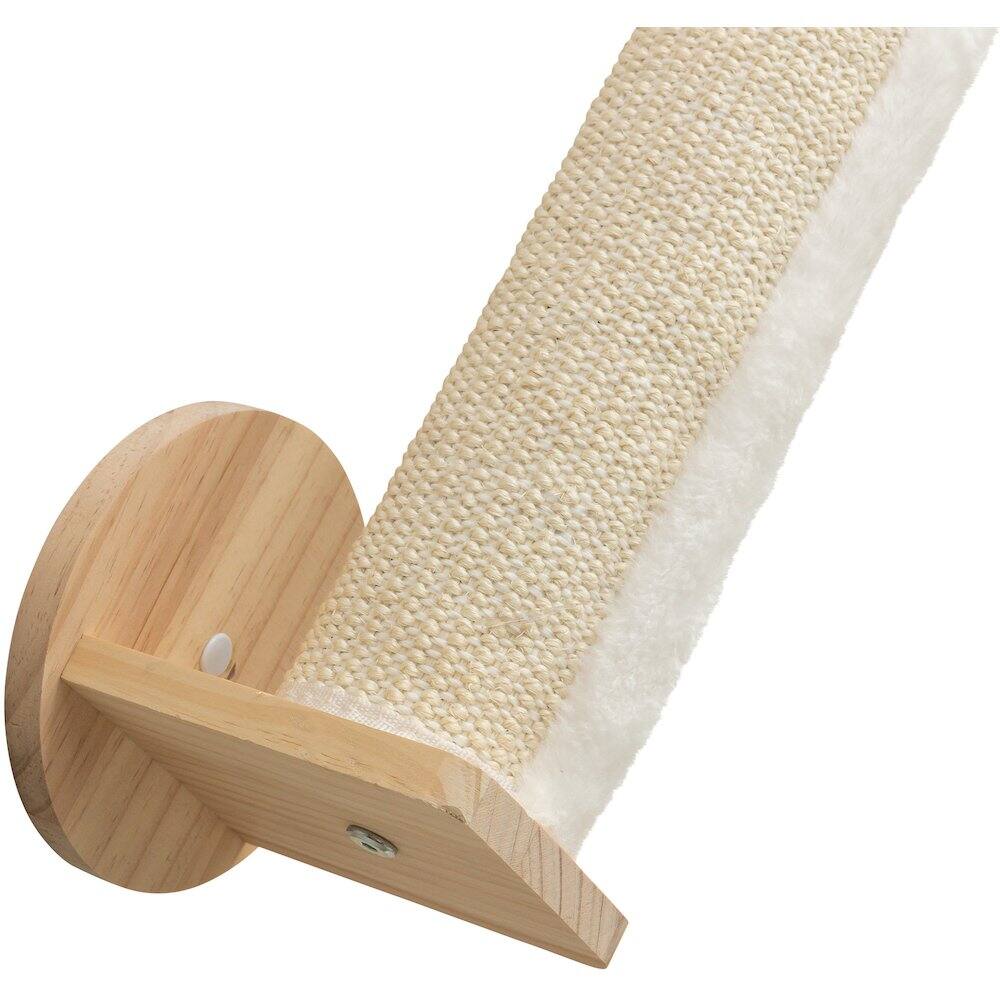 Alt View 1. TRIXIE - Wall Set 4 Multi-Level Wall Mounted Cat Perch System w-2 Scratching Posts - Natural/White.