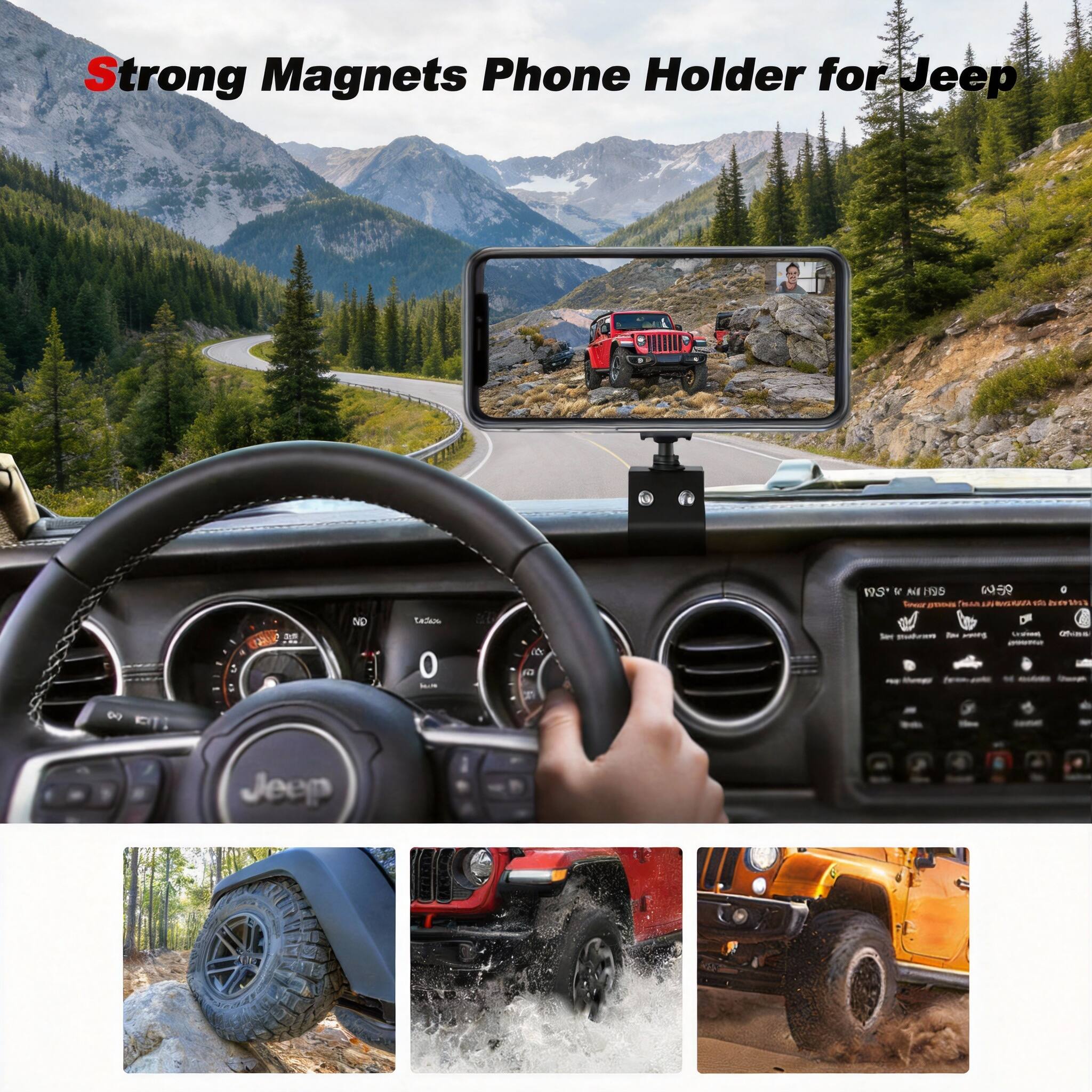 Strong Magnets Phone Holder for Jeep