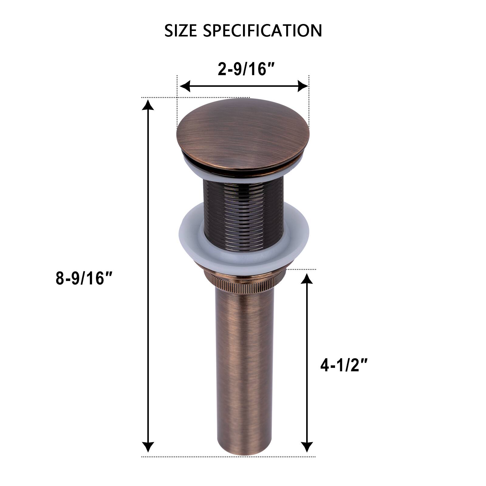 SIZE SPECIFICATION  
2-9/16"  
8-9/16"  
4-1/2"