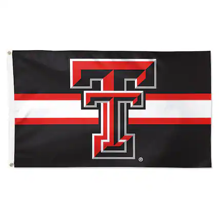 Front. WinCraft - Texas Tech Red Raiders 3' x 5' Horizontal Stripe Deluxe Single-Sided Flag - Multicolor.