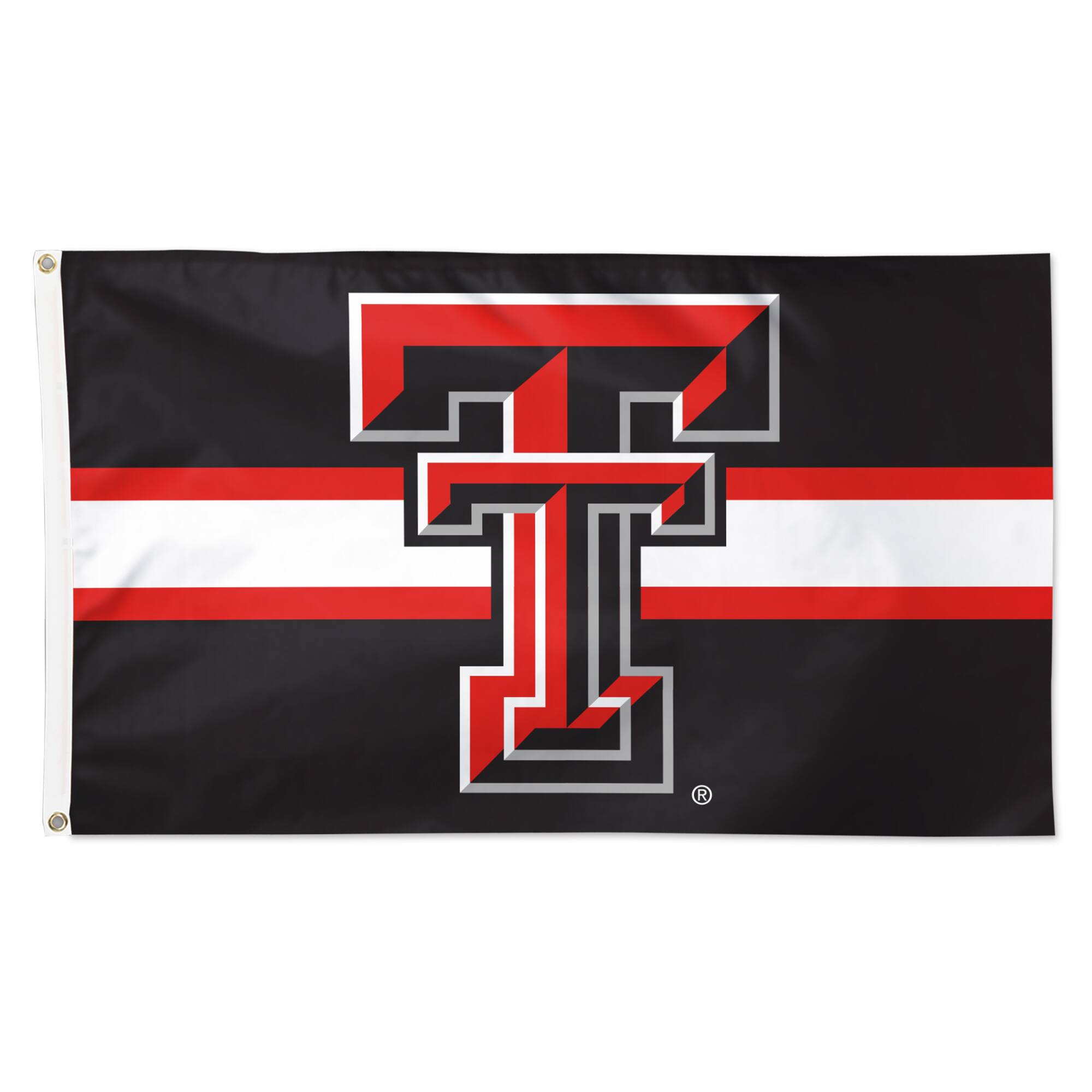 Front. WinCraft - Texas Tech Red Raiders 3' x 5' Horizontal Stripe Deluxe Single-Sided Flag - Multicolor.