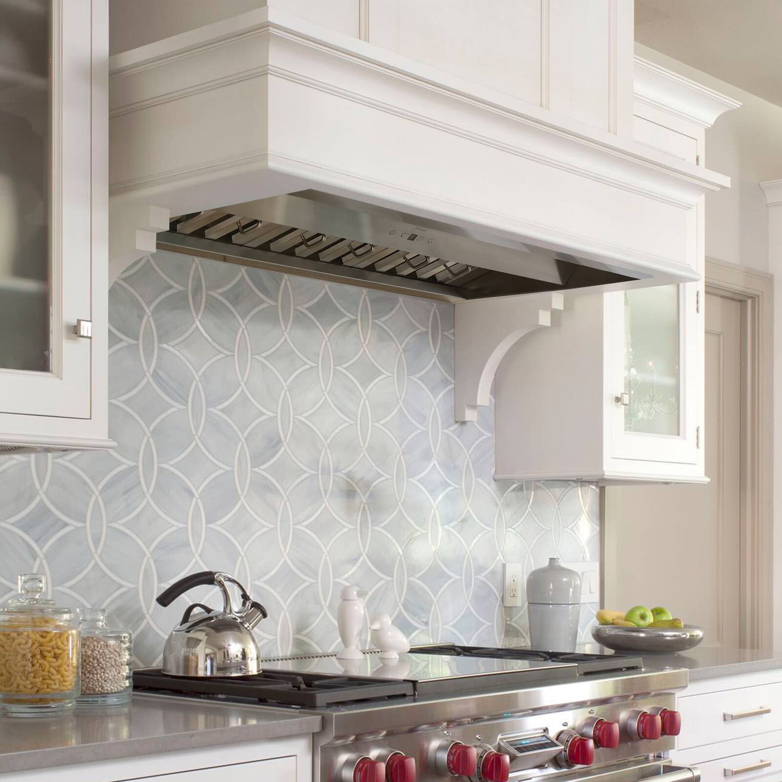 Alt View 7. Akicon - Akicon 36 inch Ducted 600-CFM Stainless steel Range Hood Insert - Stainless steel.
