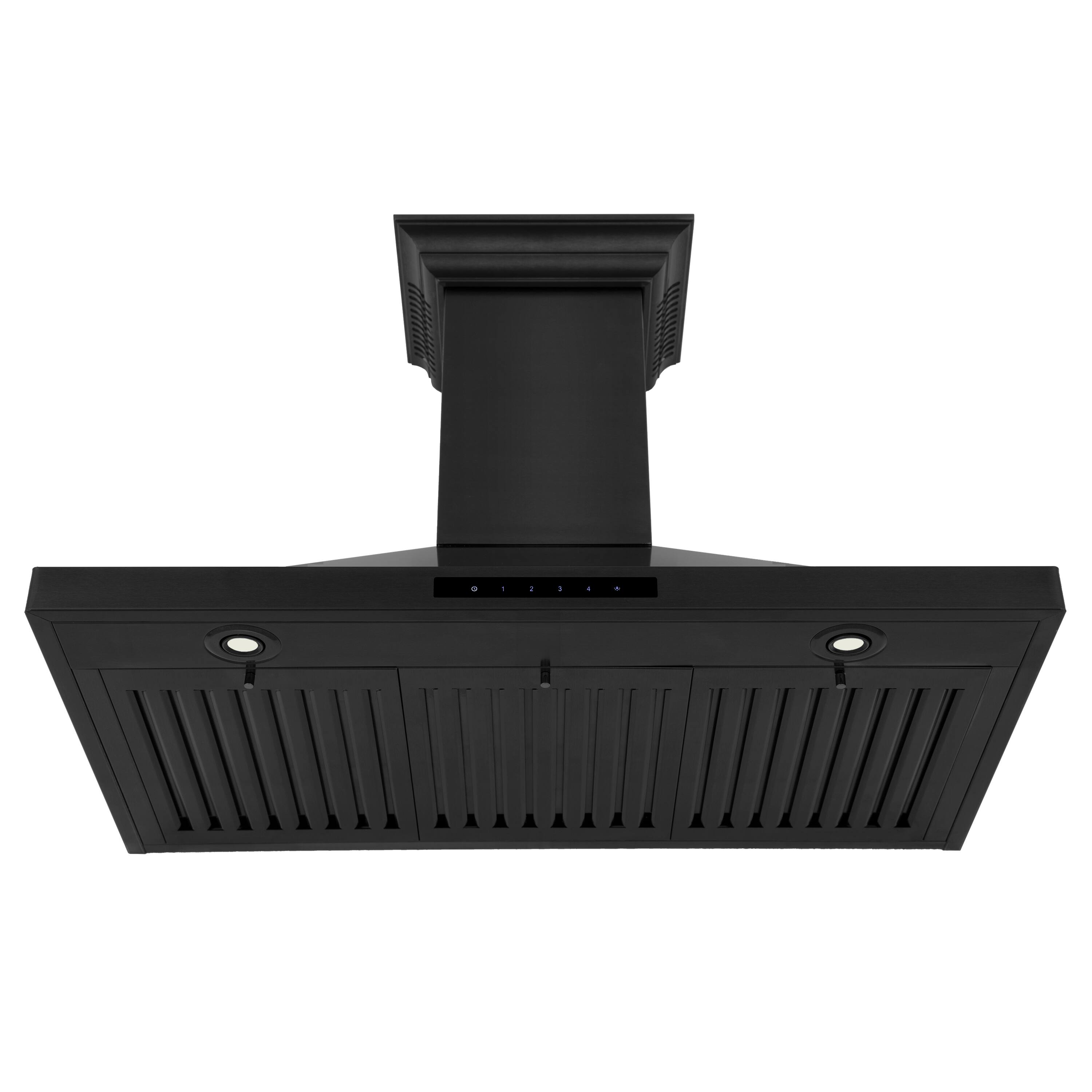 Alt View 1. ZLINE - 30 in. ZLINE CrownSound™Ducted Vent Wall Mount Range Hood in Black Stainless Steel with Built-in Bluetooth Speakers - Black Stainless Steel.