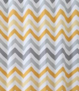 Left. Kate Aurora - Kate Aurora 100% Cotton Modern Chevron Fabric Shower Curtain - Standard Size - Yellow - Yellow.