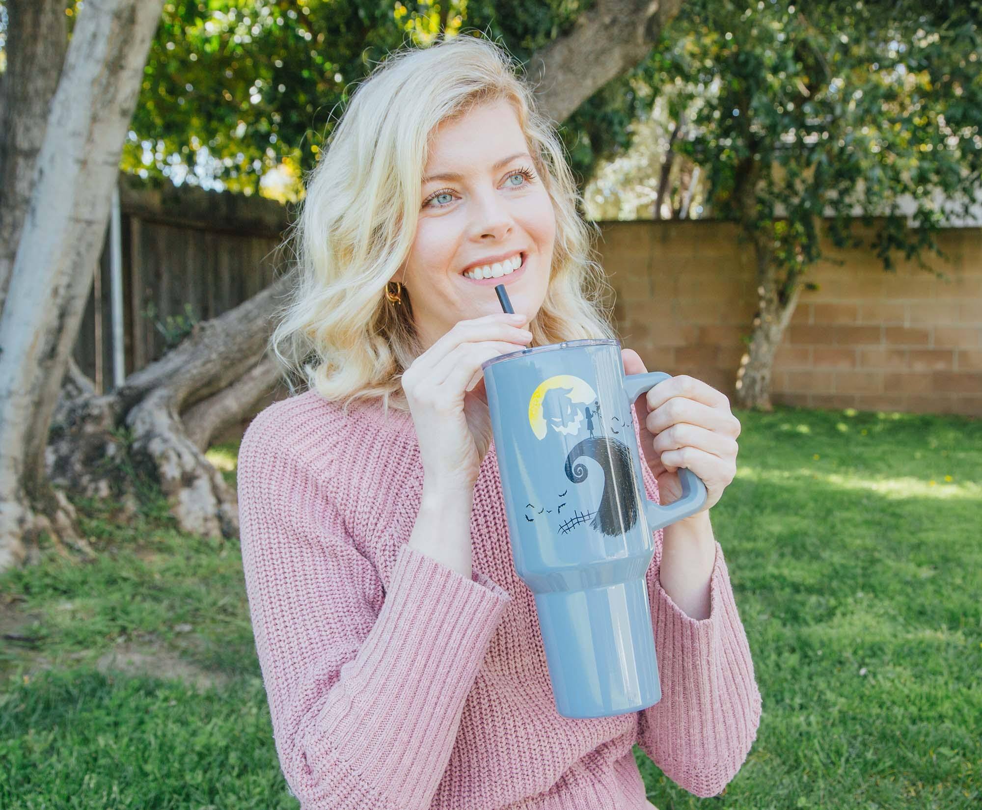 Alt View 3. Disney - Disney's The Nightmare Before Christmas Spiral Hill Stainless Steel Tumbler - Grey.