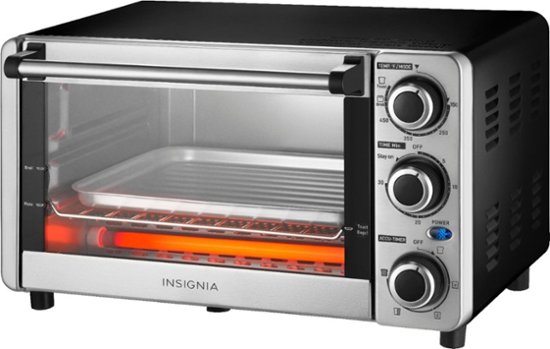 Insigniaâ¢ - 4-Slice Toaster Oven - Stainless Steel - Front_Zoom