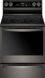 Whirlpool - 6.4 Cu. Ft. Self-Cleaning Freestanding Electric Convection Range - Black stainless steel - Front_Standard