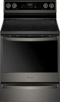 Whirlpool - 6.4 Cu. Ft. Freestanding Electric Convection Range with Self-Cleaning - Black Stainless Steel - Front_Zoom