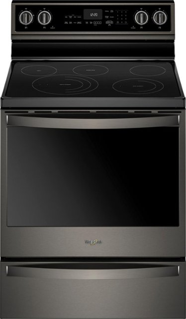 Whirlpool – 6.4 Cu. Ft. Self-Cleaning Freestanding Electric Convection Range – Black stainless steel