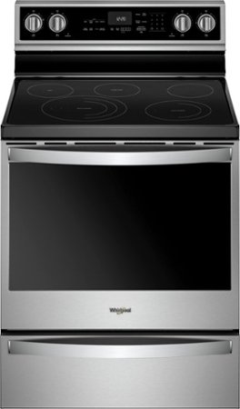 Whirlpool - 6.4 Cu. Ft. Freestanding Electric Convection Range with Self-Cleaning - Stainless Steel