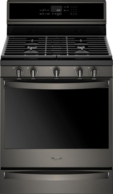 Whirlpool – 5.8 Cu. Ft. Self-Cleaning Freestanding Gas Convection Range – Black stainless steel