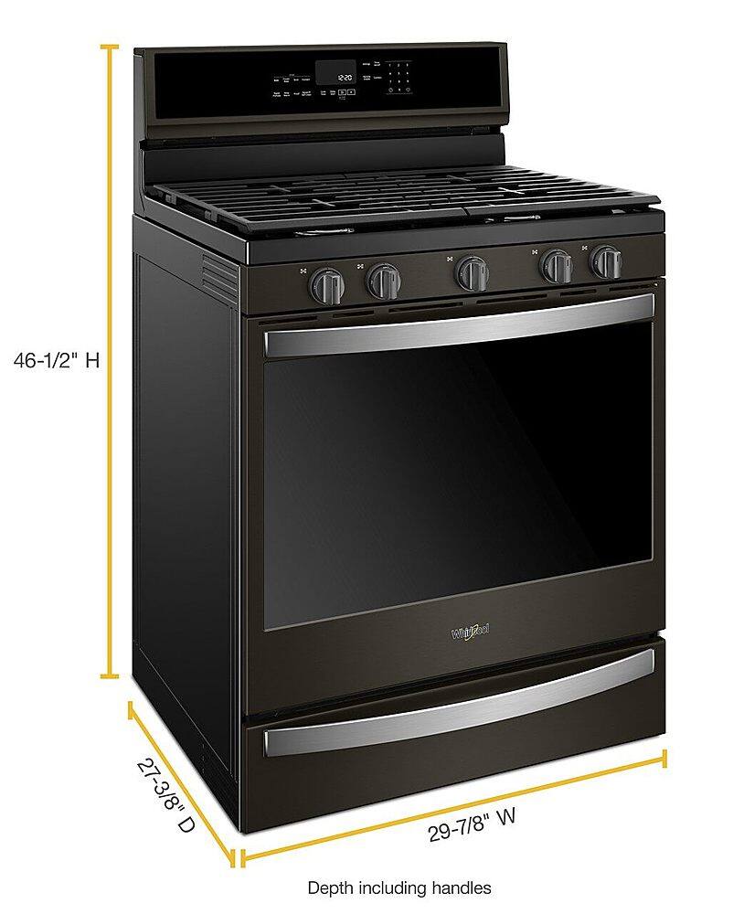 Alt View 17. Whirlpool - 5.8 Cu. Ft. Freestanding Gas Convection Range with Self-Cleaning - Black Stainless Steel.