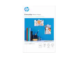 HP - Everyday Photo Paper, Glossy, 52 lb, 4 x 6 in. (101 x 152 mm), 50 sheets CR758A - White