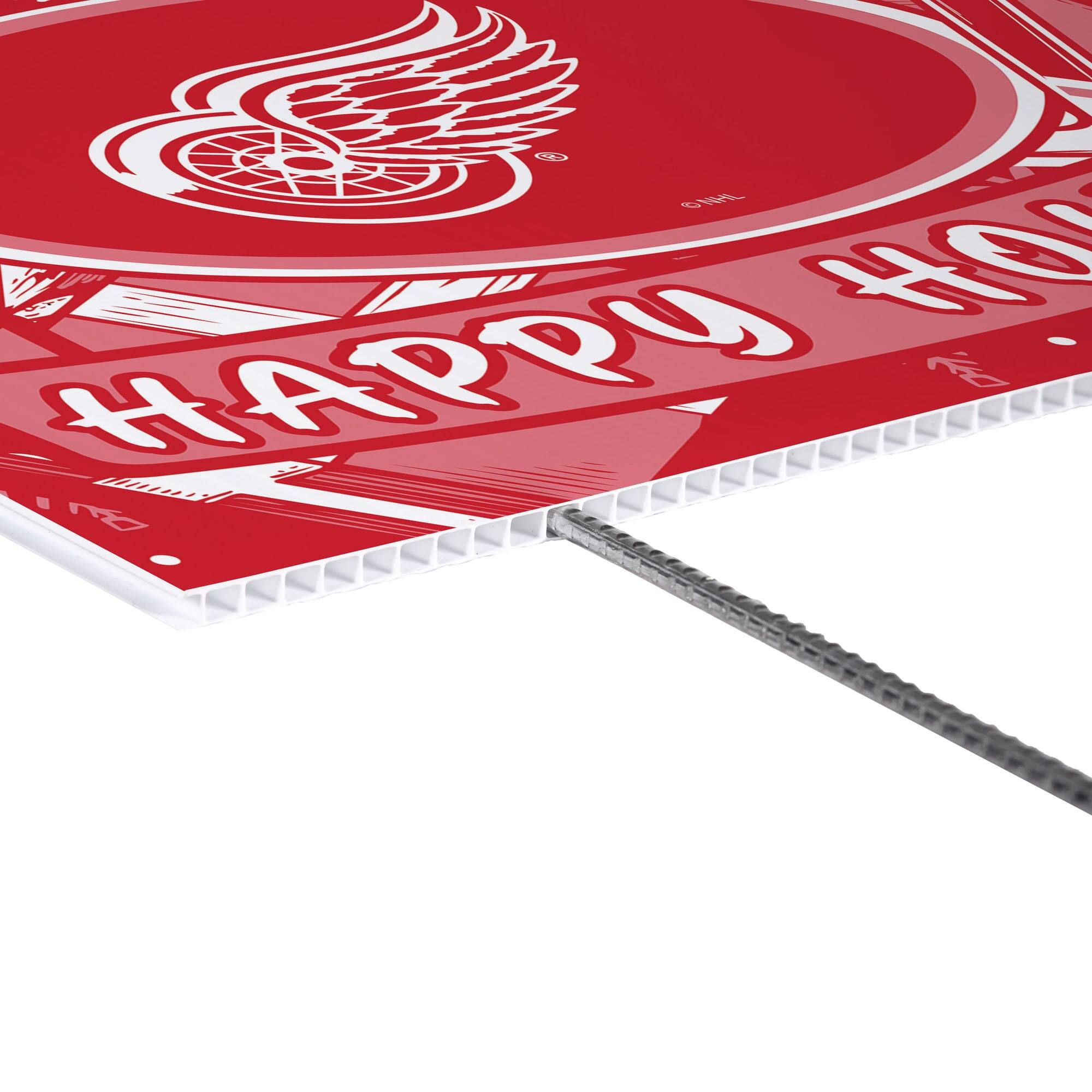 Alt View 2. Evergreen Enterprises - Detroit Red Wings 24" x 18" Happy Holidays Christmas Outdoor Staked Yard Sign - Multicolor.