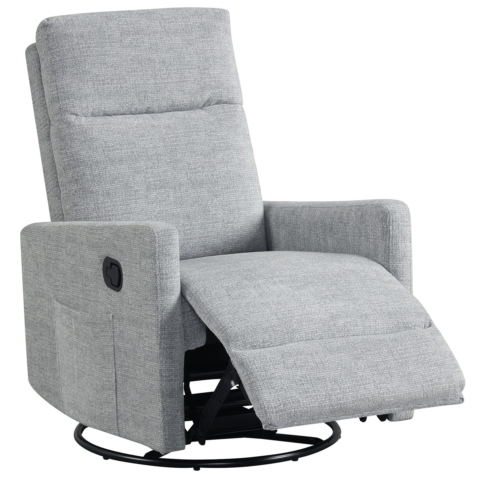 Costway - 360° Swivel Rocking Chair with Cushioned Back, Seat & Footrest for Living Room - Gray
