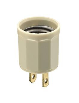 Leviton - 15 Amp 660 Watt Outlet-to-Lampholder Adapter, Model 61-I - Ivory