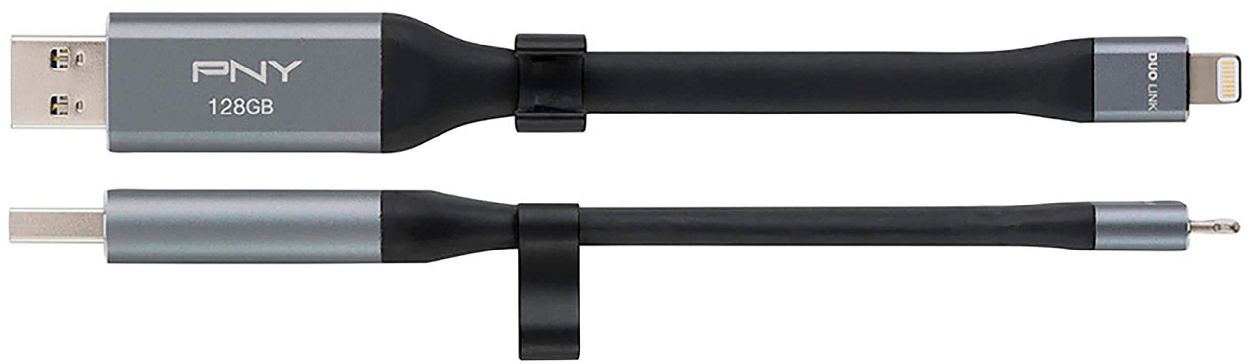 Alt View 13. PNY - DUO Link 128GB USB 3.0 OTG Flash Drive for iOS Devices and Computers - Gray.