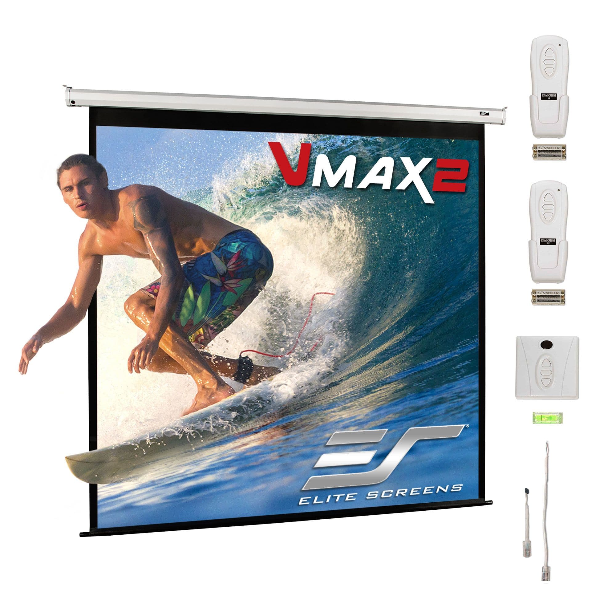 "Elite Screens - VMAX 2 Matte Electric Wall/Ceiling Mounted Screen, 170""Diag,120""x120"" ,IR/RF Remotes, 12v trigger, VMAX170XWS2 - White" price history on PriceWatchPro