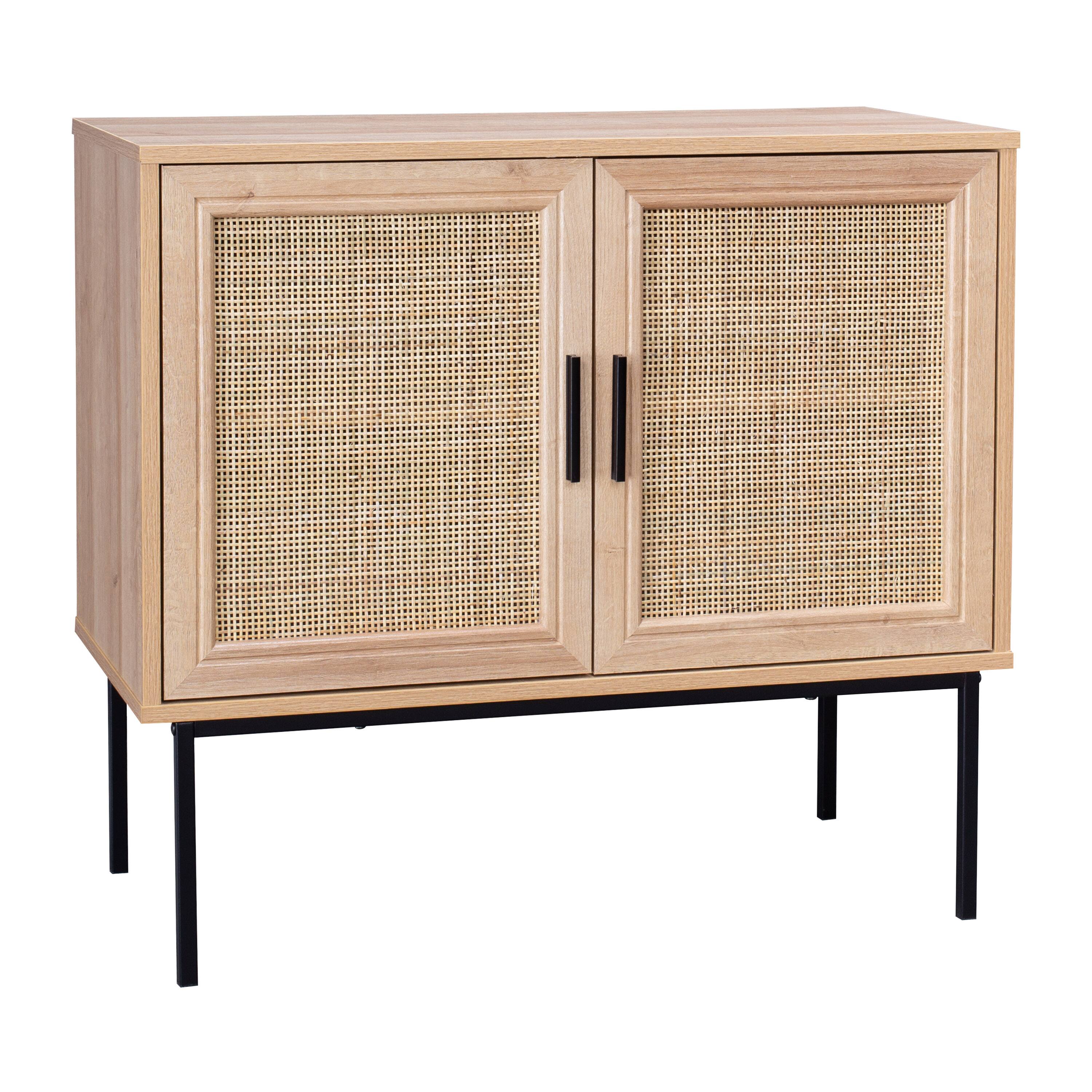 Angle. CorLiving - CorLiving - Contemporary Curved Sideboard Buffet - Light Wood.