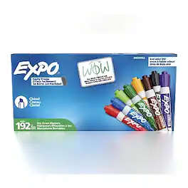 Expo - Dry Erase Markers, Chisel Tip, 192/Pack - Assorted Colors