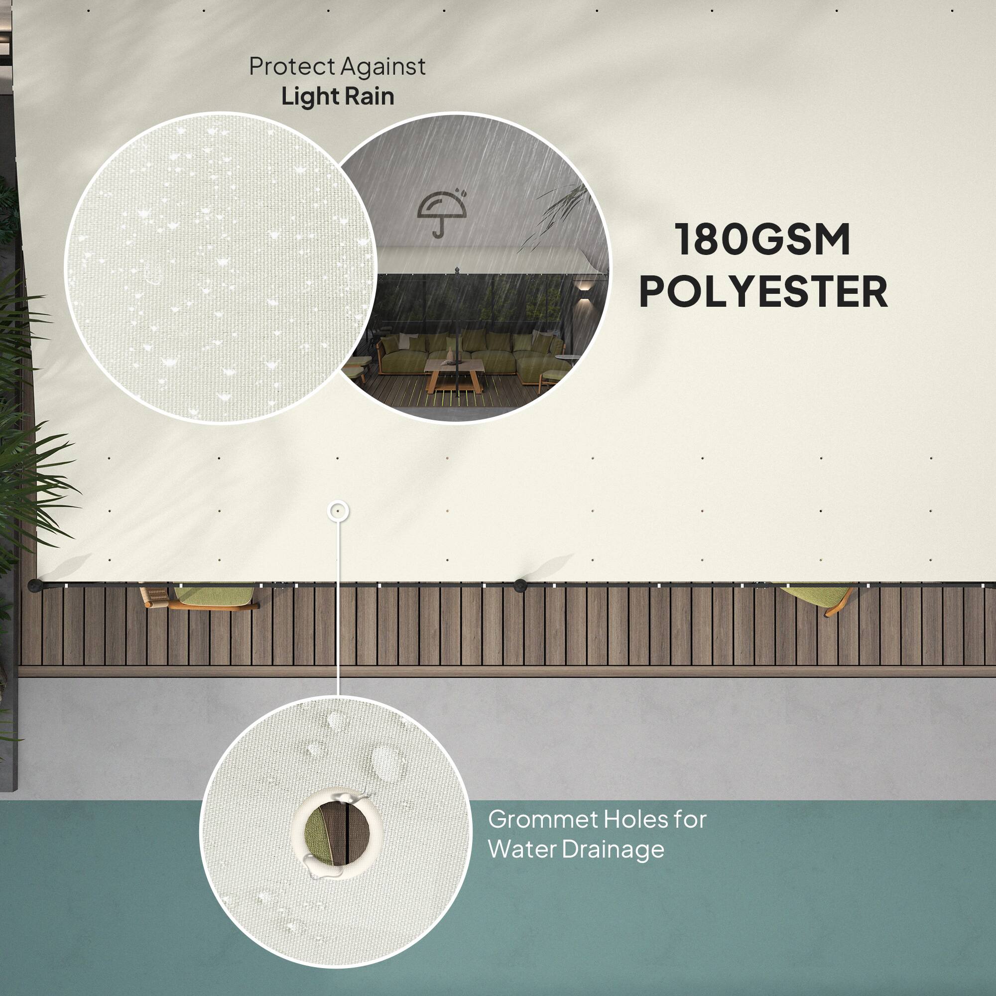 Protect Against Light Rain, 180GSM POLYESTER, Grommet Holes for Water Drainage