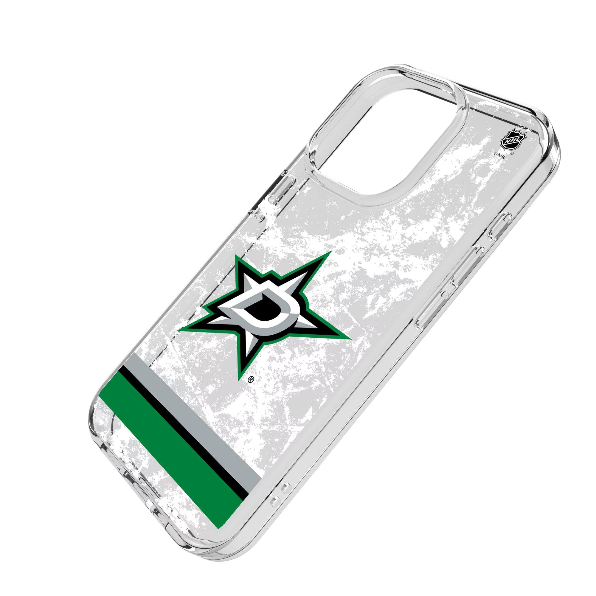 Alt View 1. Keyscaper - Dallas Stars iPhone Stripe Clear Ice Case - 16e - Multicolor.