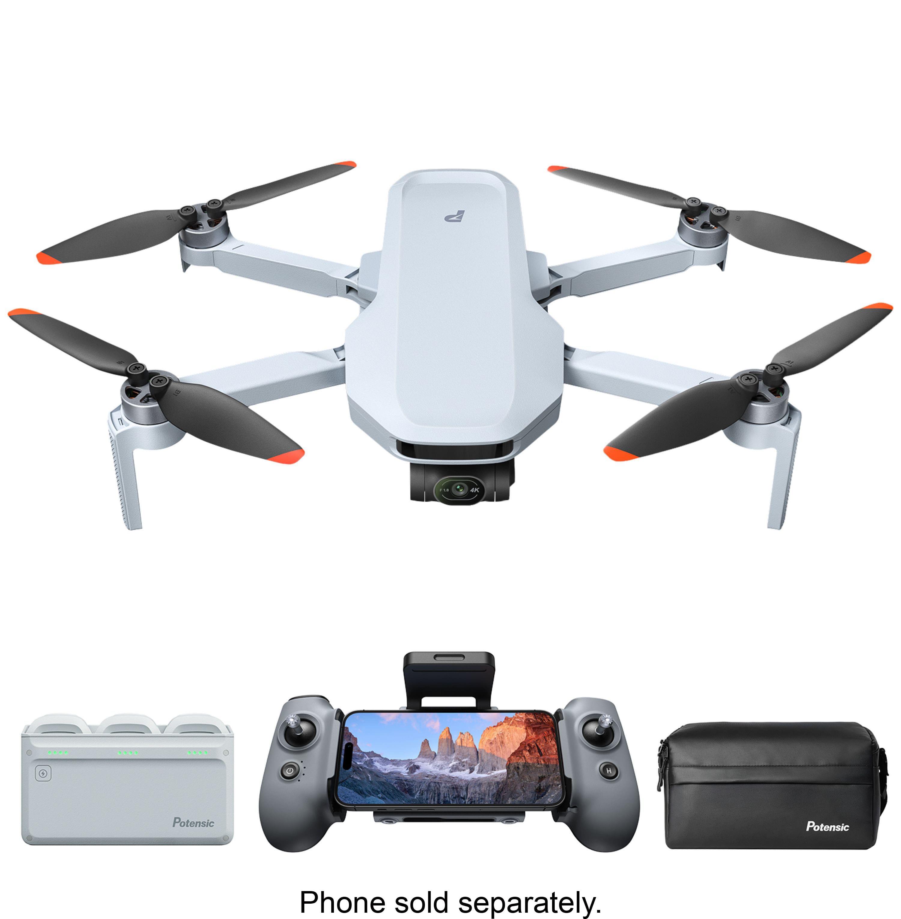 Potensic - ATOM 2 Fly More Combo Drone with Remote Controller - Gray - Angle_Zoom