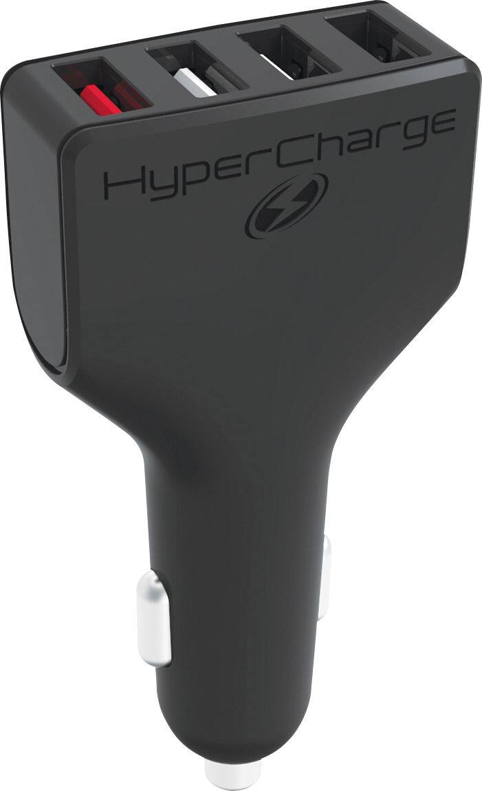 Front. Tzumi - HyperCharge Vehicle Charger - Black/Silver.