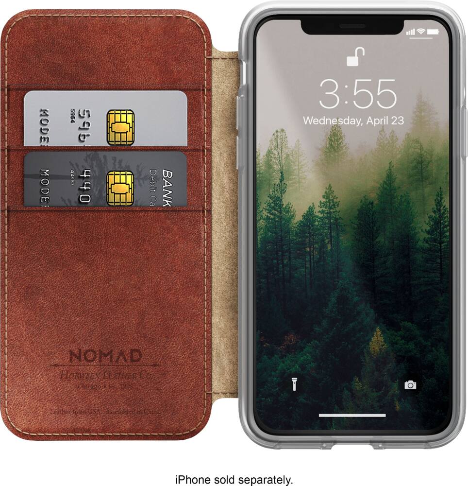 folio case for apple iphone x and xs - brown/clear folio case for apple iphone x and xs - brown/clear