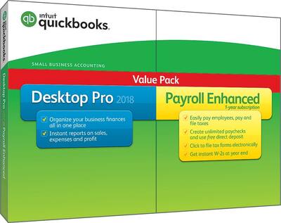 Quickbooks 18 Intuit QuickBooks Desktop Pro 2018 and Payroll Enhanced Value Pack ...