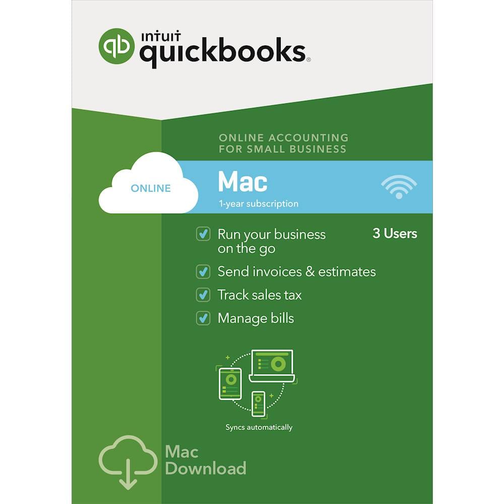 Front. Intuit - QuickBooks Online for Mac 2018 (3 Users) (1-Year Subscription).