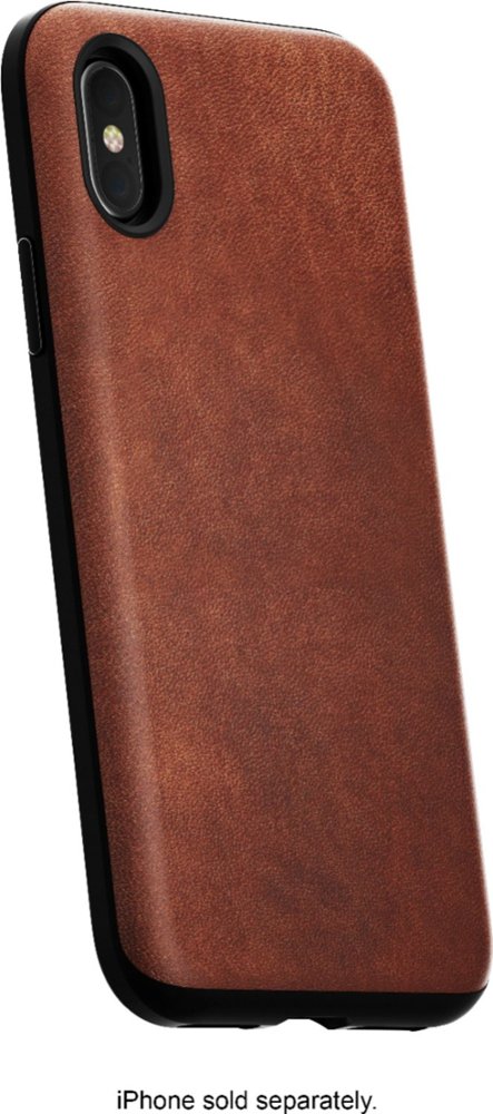 leather case for apple iphone x and xs - brown