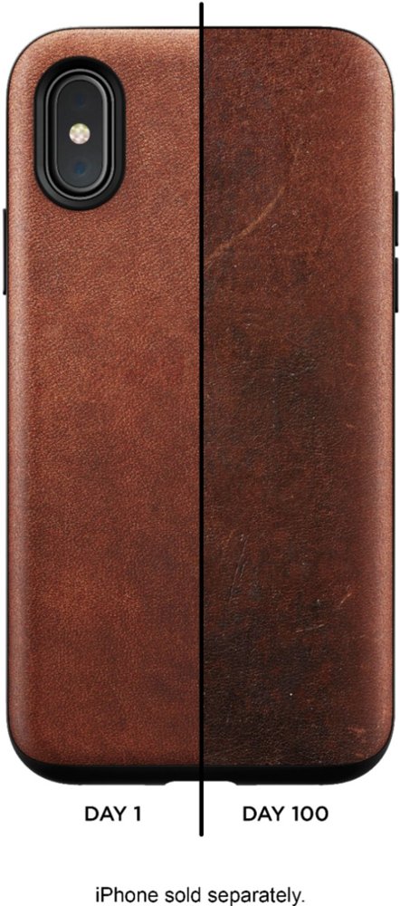leather case for apple iphone x and xs - brown
