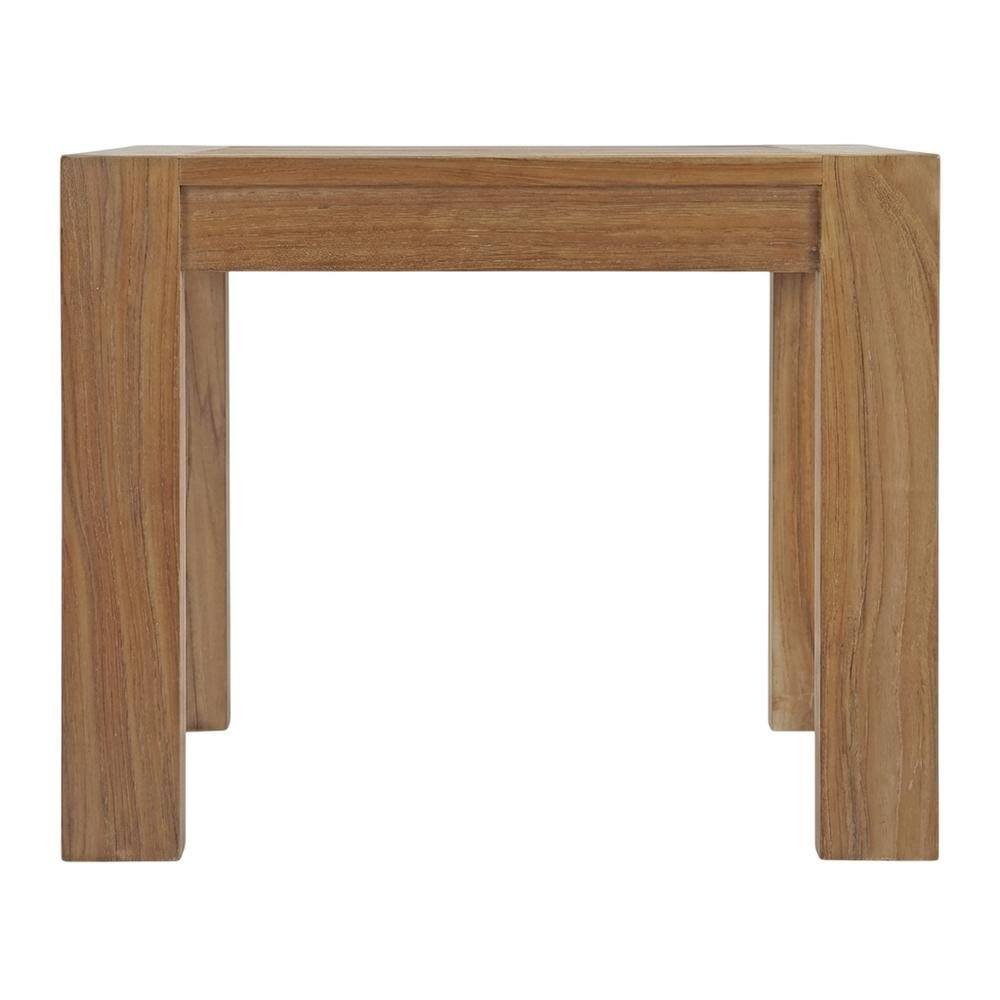 Back. Outdoor Escape - Wood Outdoor Patio Side Table with Durable Design for Garden and Deck - Brown.