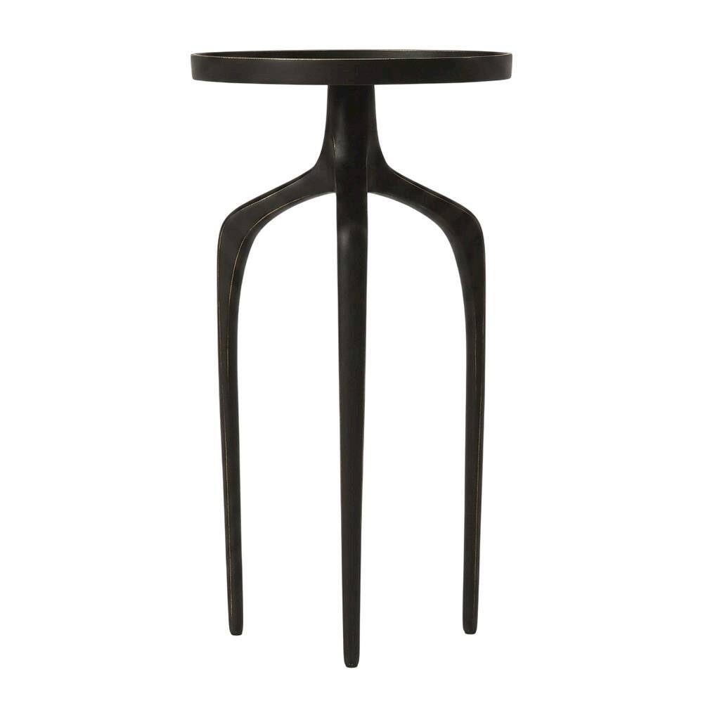Left. Starlight Canyon Home - Round Modern Side Table Set of 3, Contemporary Accent Table for Living Room - Black.