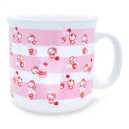 Silver Buffalo - Sanrio Hello Kitty Strawberry Milk Ceramic Camper Mug | Holds 20 Ounces - Pink