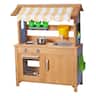 VEVOR - Mud Kitchen, Outdoor Mud Kitchen for Kids, Wood Outdoor Play Kitchens with Spoons, Sink, Tank, Sunshade Canopy, Shovels - Natural Fir