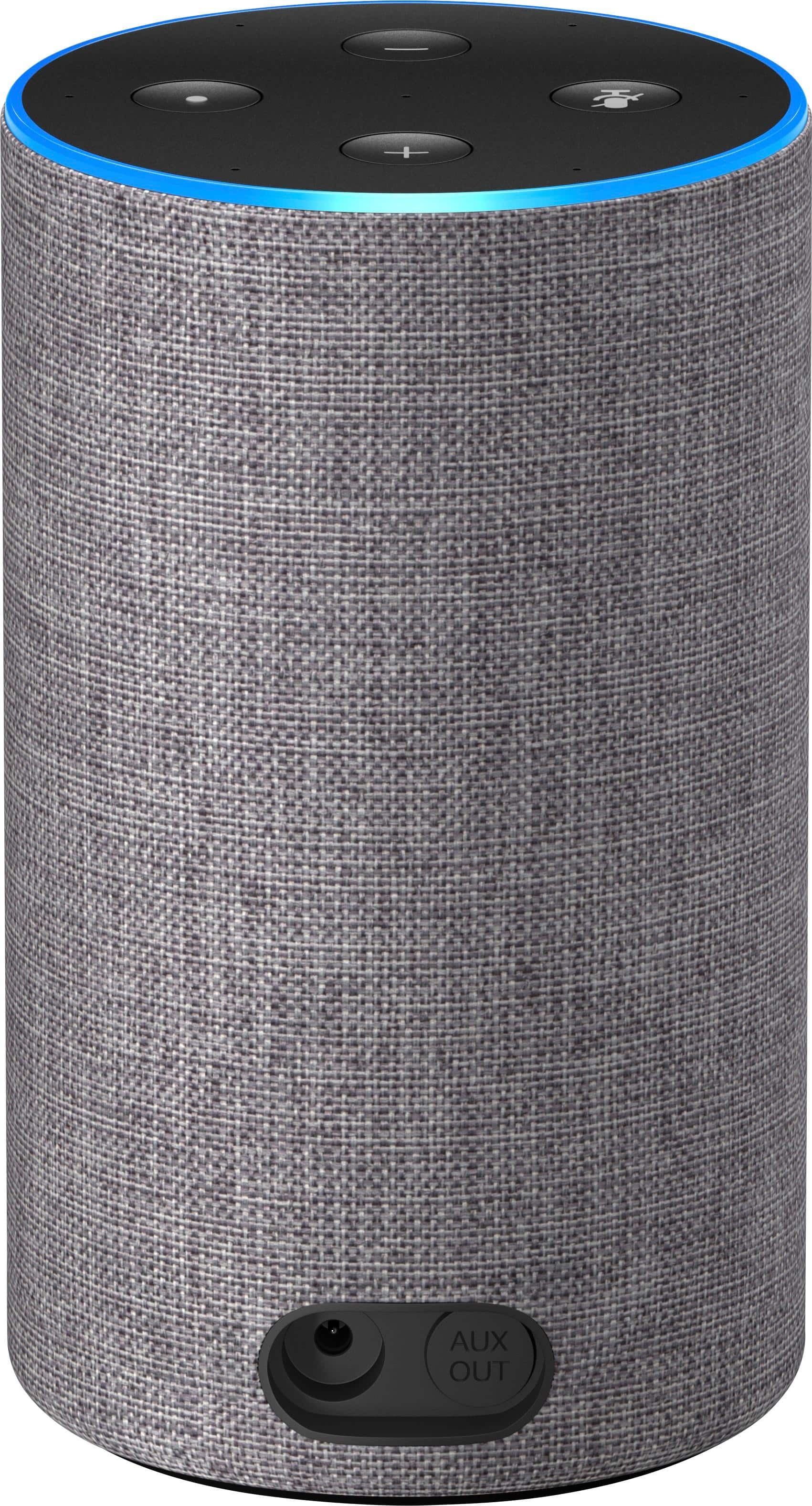 Alt View 11. Amazon - Echo (2nd Gen) - Smart Speaker with Alexa - Heather Gray Fabric.