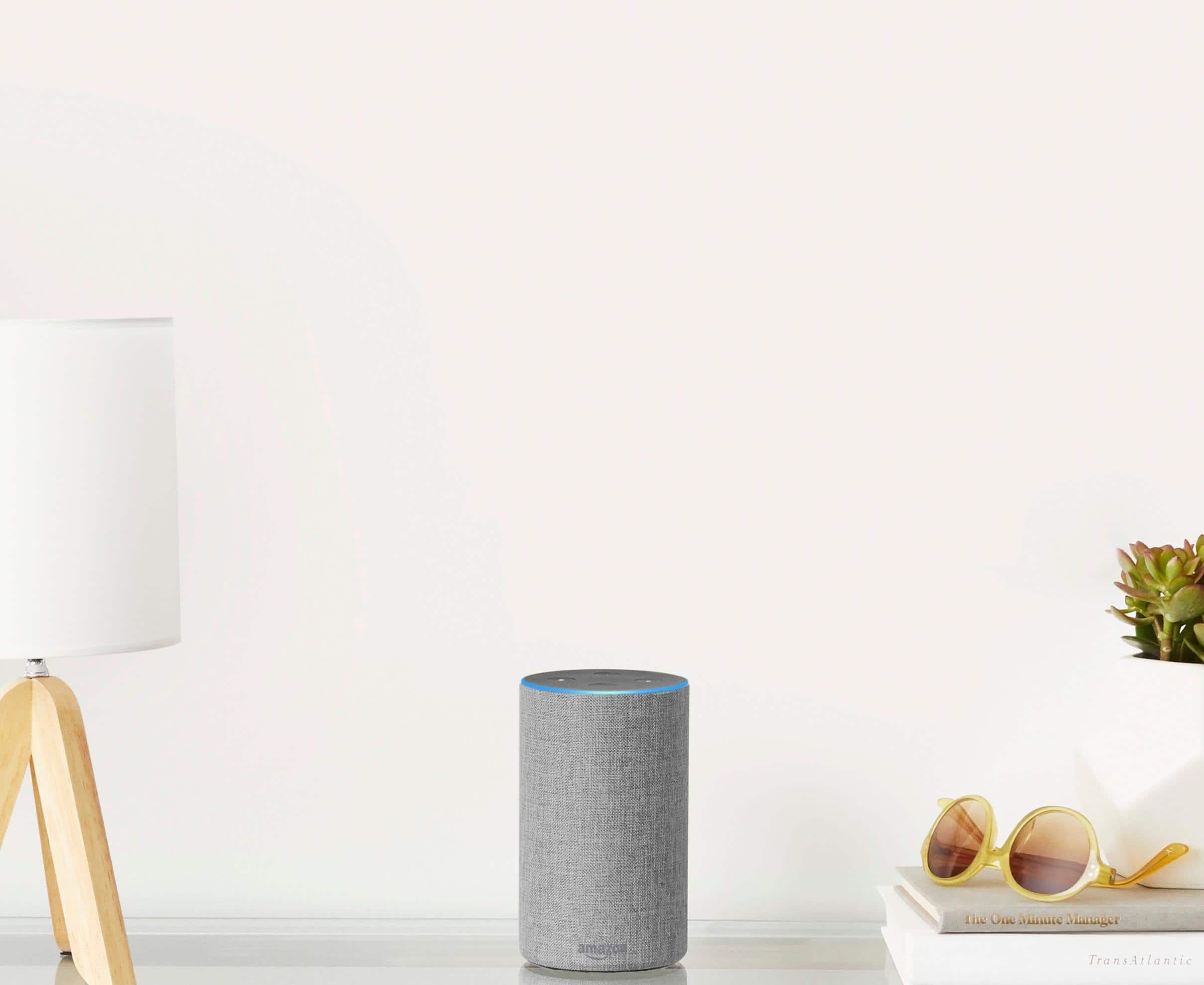 Alt View 14. Amazon - Echo (2nd Gen) - Smart Speaker with Alexa - Heather Gray Fabric.