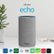 Alt View Zoom 15. Amazon - Echo (2nd Gen) - Smart Speaker with Alexa - Heather Gray Fabric.