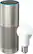 Front. Amazon - Echo Plus (1st Generation) - Smart Speaker with Alexa & Philips Hue Bulb - Silver.