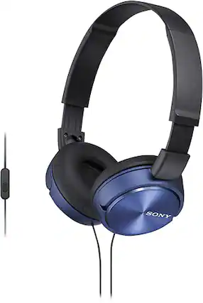 Angle. Sony - ZX Series Over-the-Ear Headphones - Blue.
