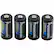 Front. Panasonic - CR123A Batteries (4-Pack) - Black/Blue.