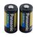 Front. Panasonic - CR123A Batteries (2-Pack) - Black/Blue.