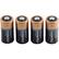 Front. Duracell - CR123A Batteries (4-Pack) - Black/Gold.