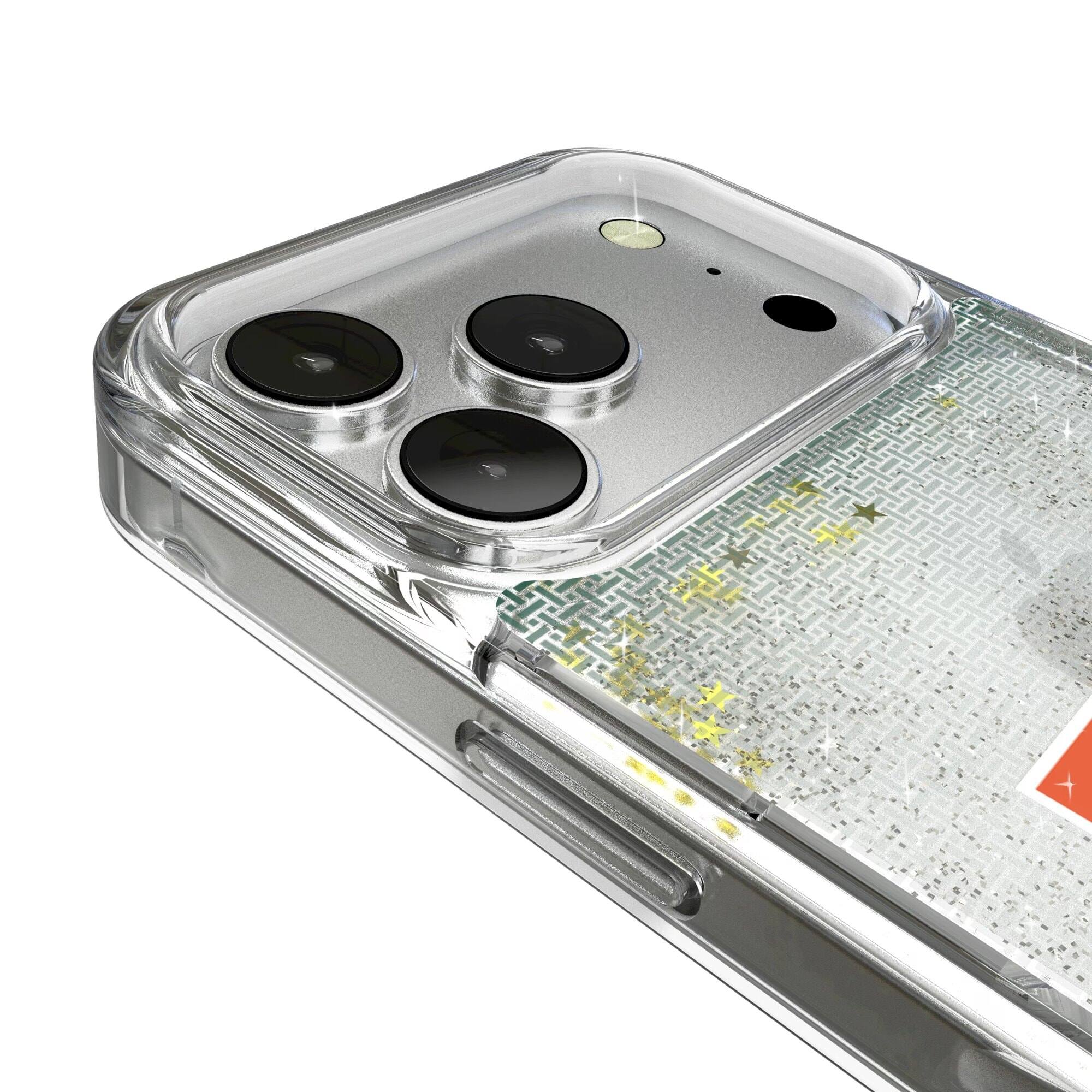 Alt View 2. Keyscaper - Miami Hurricanes Linen Logo iPhone Glitter Case - 14 Pro - Multicolor.