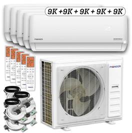 Pioneer - Quantum Ultra 5-Zone 45,000 BTU 22 SEER Ductless Wi-Fi Enabled Mini Split Heat Pump with 16 ft. Lines - White
