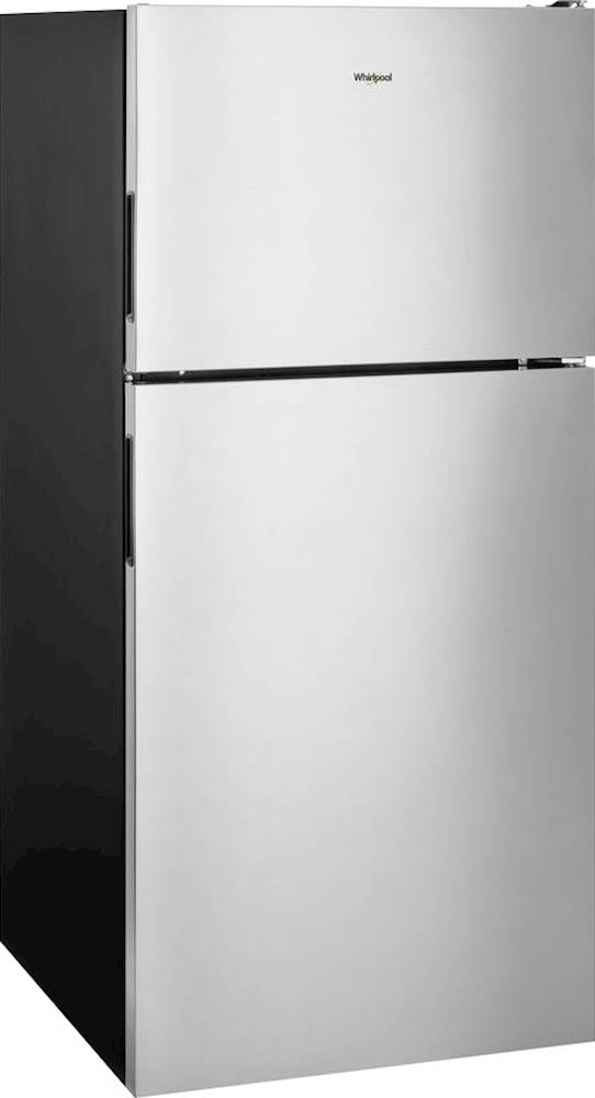Angle View: Whirlpool WRT348FMEZ - Refrigerator/freezer - top-freezer - width: 29.8 in - depth: 31.4 in - height: 65.4 in - 18.2 cu. ft - stainless steel