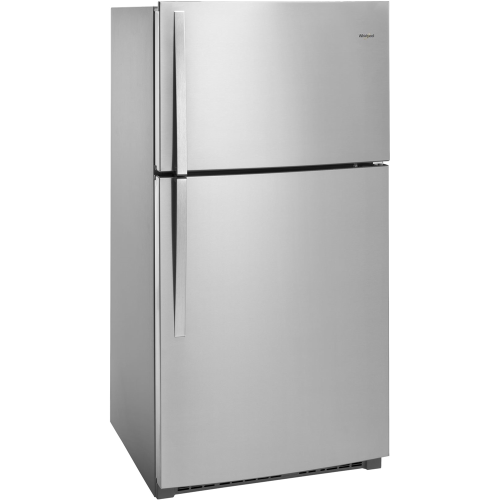 Left View: Whirlpool - 18.2 Cu. Ft. Top-Freezer Refrigerator - Stainless steel