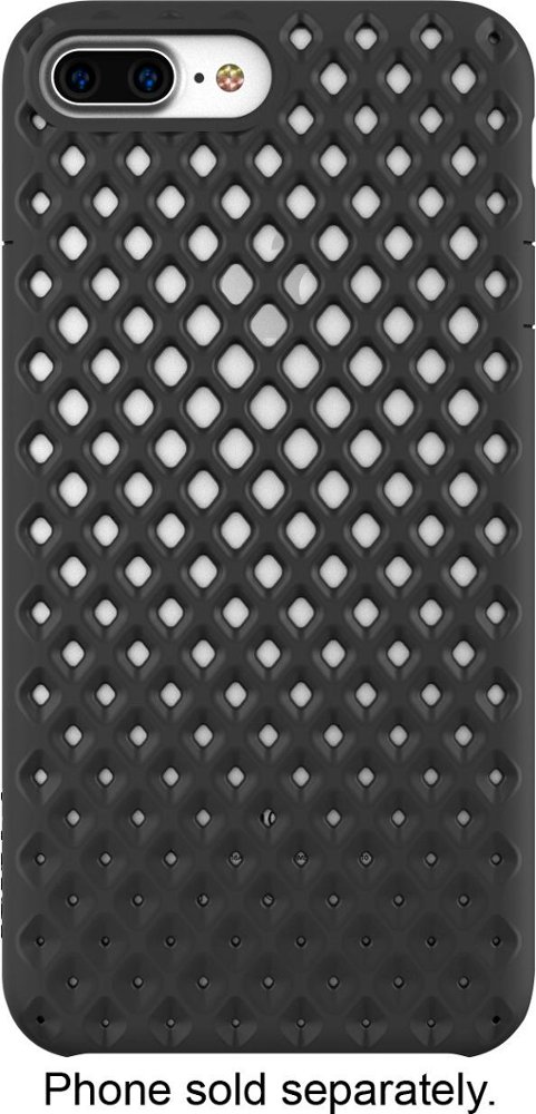 case for apple iphone 6 plus, 6s plus, 7 plus and 8 plus - black/textured cutout back pattern